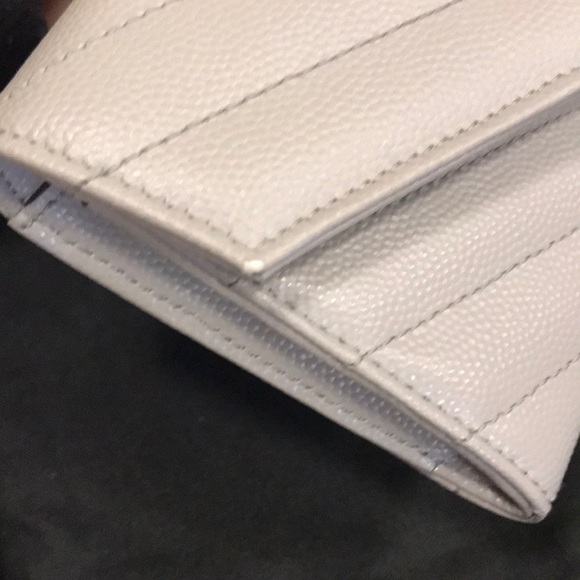 NWT Saint Laurent YSL Chevron Flap Leather Wallet - Picture 6 of 7